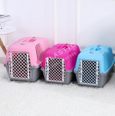 China Quality Ventilation Stored Air Lines Approved Plastic Cat Trolley Cage Pet Carriers Dog Carrier Travel Cages Chambers for sale