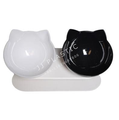 China Pet Feeding Food Double Pet Non-slip Cat Feeder Dog Pet Bowl Feeder Bowl With Raised Stand for sale