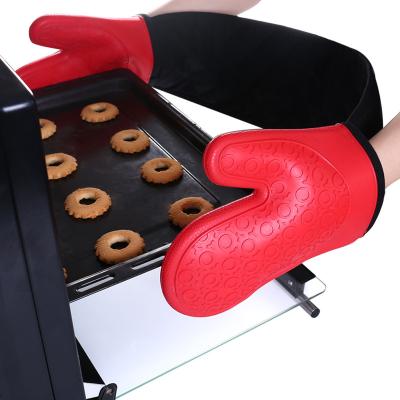 China Durable Hot Selling Logo Food Grade Silicone Gloves Kitchen Heat Resistant Glove Two-Fingered Gloves for sale