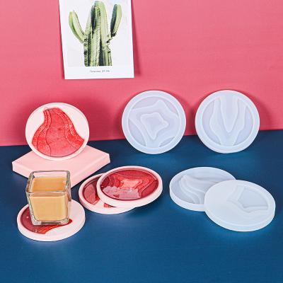 China Sustainable DIY Style Coaster Mold Magma Drink Coasters With Silicone Bottom for sale