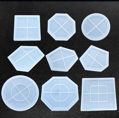 China Production Viable Mirror Coaster Geometry DIY Crystal Glue Dropping Mold Irregular Multi Specification for sale