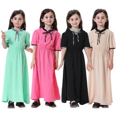 China 2022 Polyester Kids Abaya High Quality Cute Arab Muslim Dress Wholesale Middle East Islamic Clothing for sale