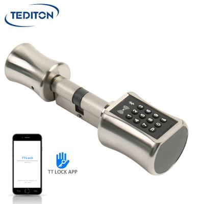 China Euro Turn Anti-theft Cylinder BLE Electric APP Smart Keyless Stainless Steel Thumb Lock With To Lock App for sale