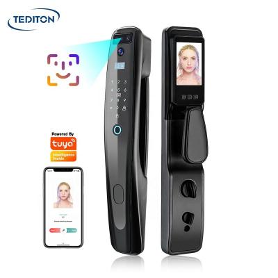 China Aluminum Alloy Tediton Smart 3D Face Recognition Camera Automatic Smart Lock Smart Lock with Tuya APP for sale