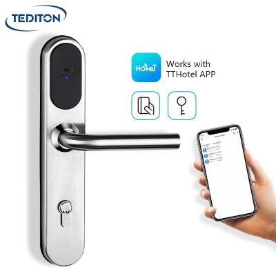 China Zin Alloy Electronic Hotel Sliding Door Zinc Alloy Smart Lock With RFID Hotel Lock System for sale