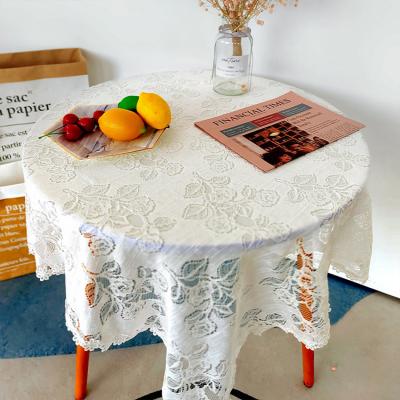 China Hot-selling China Lace Waterproof Lace Tablecloths Washable Round Square Table Cloths For Wedding Banquets for sale