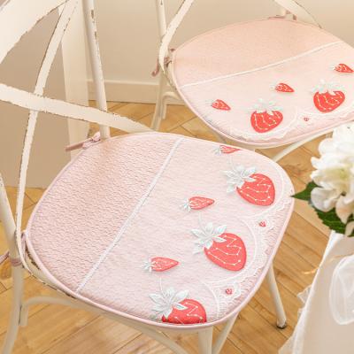 China Wholesale Sofa Seat Cushion Outdoor Girl Square Strawberry Garden Chair Non-slip Customized Indoor Cushion for sale