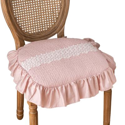 China Wholesale Customized PORTABLE Thickened yarn stitched lace fabric cotton dining chair cushion office stool floor cushion for sale