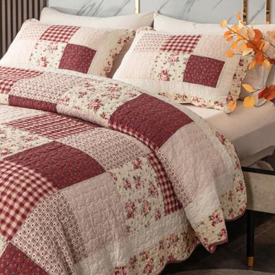 China 2021 new design hot sale bedspread 100% pure cotton wholesale high quality large size patchwork anti-static bedspread for sale