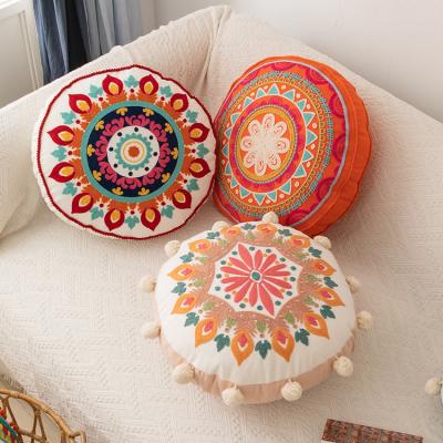 China Wholesale Asian Retro Anti-Static Factory Quality Guarantee Cotton Tufted Cushion Floor Cushion Soft Round Pillow for sale