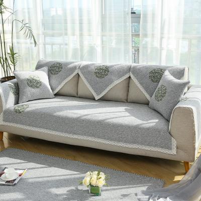 China Breathable And Non-slip For All Seasons Popular New Product 2021Embroidery Washed Cotton Factory Price Eco-friendly Wholesale Sofa Cover for sale