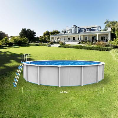 China STARMATRIX PSP5512B/BW Diameter 5.5m Outdoor Above Ground 52 Wall 24900L/6580gal Steel Swimming Pool for sale