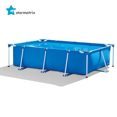 China STARMATRIX P12200081 Easy-set Steel Frame Swimming Pool Rectangular Portable Plastic Steel Frame Swimming Pool Outdoor Endless Customized for sale