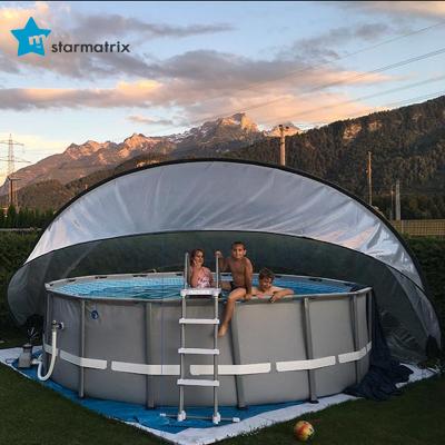 China Defender Swimming Pool Welding Dome with PVC Poles STARMATRIX ph04 height 2.2m diameter 4.4m transparent flexible Para de cubierta transparent look swimming pool dome for sale