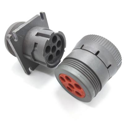 China Universal cars 6pin J1708 plug and J1708 socket, male to female for HD10-6-12P, HD16-6-96S for sale