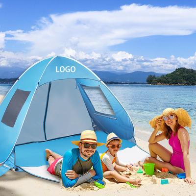 China Custom Portable Sun Proof Logo Lightweight Folding Beach Tent Beach Tent Sun Shade Shelter for sale