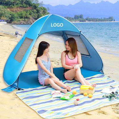 China Sun Proof High Quality Sun Protection Fits 2-3 Person Pop Up Beach Tent For Family Picnic for sale