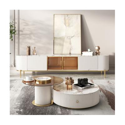 China (Size) Best-selling furniture adjustable coffee table TV cabinet combination coffee table set luxury modern center table living room furniture for sale