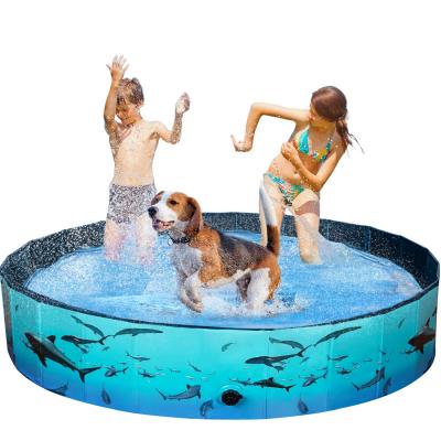 China Viable Shark WahShing Collapsible Pet Kids Dogs Cats Pool Portable Pool Tub Tub Water Pond Outdoor Bathing Pool for sale