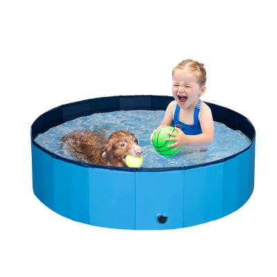 China Sustainable Collapsible Dog Bath Pool, Hard Plastic Collapsible Kiddie Pool Tub PVC Outdoor Bathing Pools For Dogs Cat Kids for sale