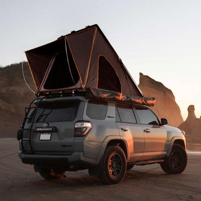 China Extended Type 2 Person RTS Hard Roof Style 2 Person RTS Folding Trigone Opening Top Tent Shell Aluminum Suv Tent Car For Camping for sale