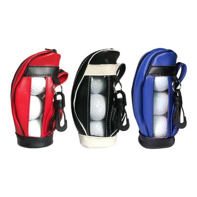 China Portable Mini Golf Ball Pouch Bag PU Golf Ball Pouch Bag With Tee Holder Divot Tool Golf Holder for sale