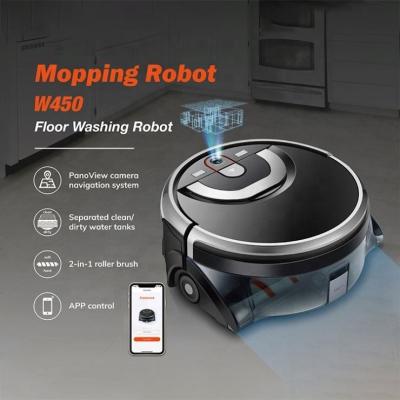 China Automatic Cleaning W450 House Cleaning Automatic Floor Cleaner Mopping Vacuum Robot with Clean and Dirty Water Tank for sale