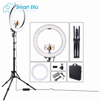 China 18 Inch Selfie Adjustable Makeup Temperature Color Led Ring Light E18B for sale