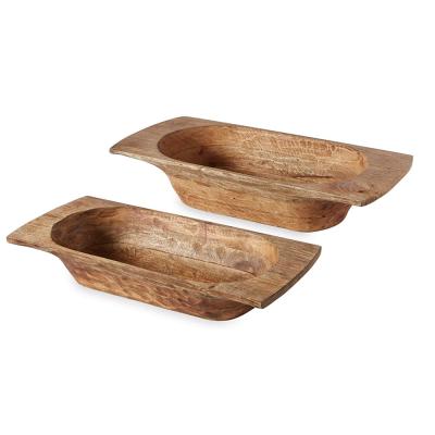 China Wholesale Handmade Traditional Wooden Dough Bowl Bowls Decorative For Decor PartiesWedding Centerpiece Floral Arrangements for sale