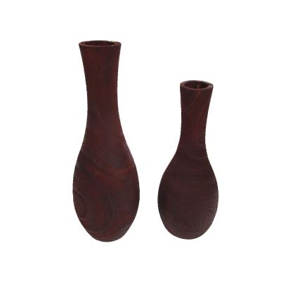 China Traditional Custom Wooden Creative Wooden Flower Vase Wooden Vases For Table Home Decor for sale