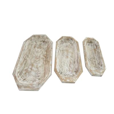 China Traditional vintage washed white paulownia wood universal tray for sale