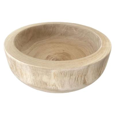 China Traditional Paulownia Wood Bowl Wooden Fruit Bowls For Decor for sale