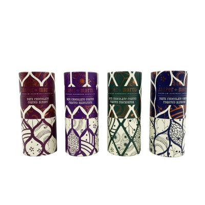 China Recyclable Custom Foil-Foil Wrap Paper Dark Chocolate Coated Round Tube for sale