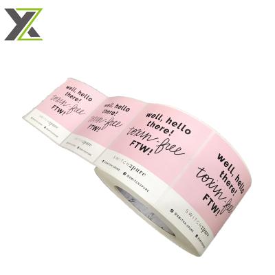 China Recycled Material Square Paper Label Sticker Roll Custom Printing Package for sale