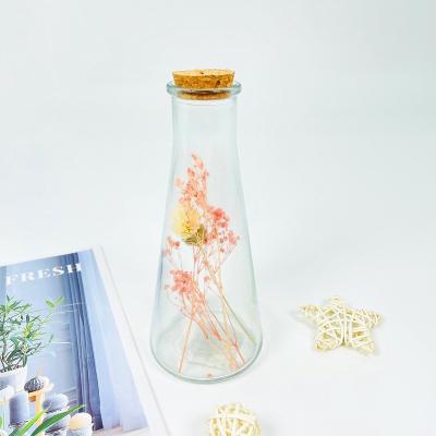 China Unique Glass Vase Modern Transparent Bottle Decoration Factory Supply Home Decoration for sale