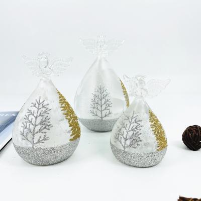 China Christmas Home Gift Hot Sale Decration Glass Angels For Christmas Decoration Handmade Christmas Glass Decoration for sale