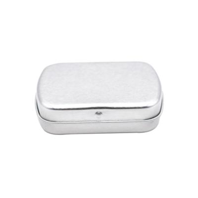 China Food Logo Mini Brow Soap Packaging Metal Custom Made Black Silver White Tin Box for sale