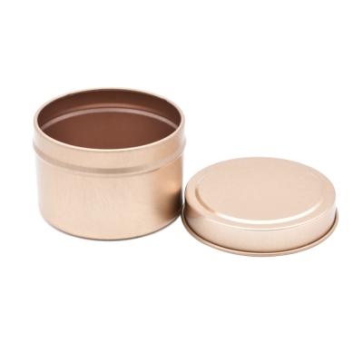 China Gift & Craft Empty 4Oz 8Oz Rose Gold Black Metal Seamless Cans Candle Jar Tins With Lid for sale