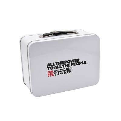 China Printing Handle Metal Gift Customized Lunch Gift Tin Box for sale