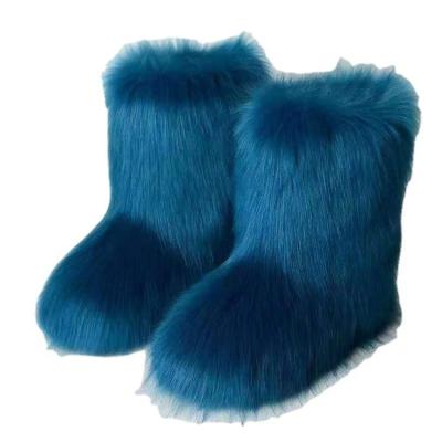 China 2022 New Arrival Sale Women's Disposable Warm Colorful Thigh High Snow Boots Faux Fox Fur Fox Fur Boots for sale