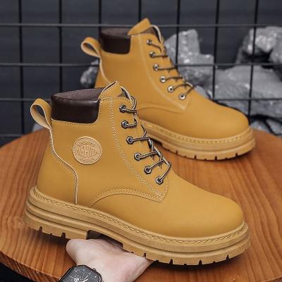 China Men's Wear-Resistant Martin High Top Original Wholesale Light Tendon Bottom Beef Cat Rejects Fashionable Men's Machining Shoes for sale