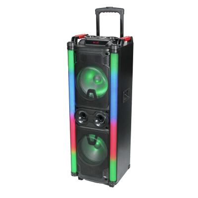 China SUPER LOW RECHARGEABLE TRUCK PARTY SPEAKER at FACTORY PRICE colorful DOUBLE 10INCH LED light WITH RGB LIGHTS for sale