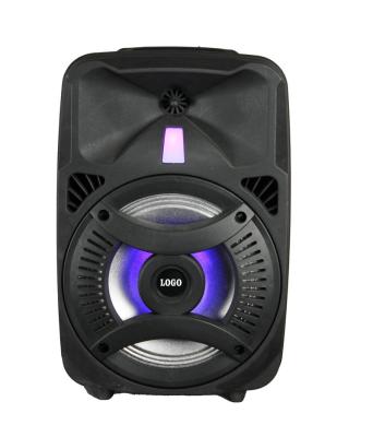 China New Promotion 8inch Portable USB Rechargeable Battery BT Party Speaker With LED Light for sale