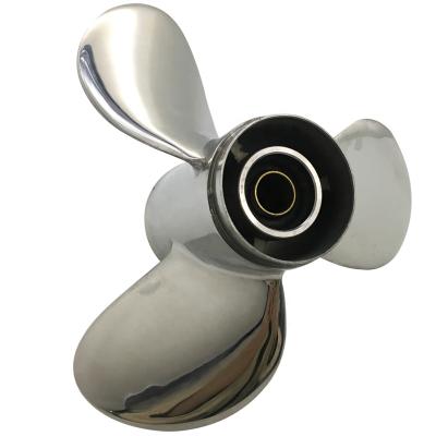 China Stainless Steel Boat Engine 25-30HP 9.9X13 MARINE PROPELLER MERCURY STAINLESS STEEL OUTBOARD PROPELLER for sale