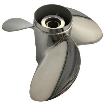 China Boat 35-60HP 11 5/8X11 Outboard Thruster 3 Blade STAINLESS STEEL Marine Propeller Fit For HONDA Engine for sale