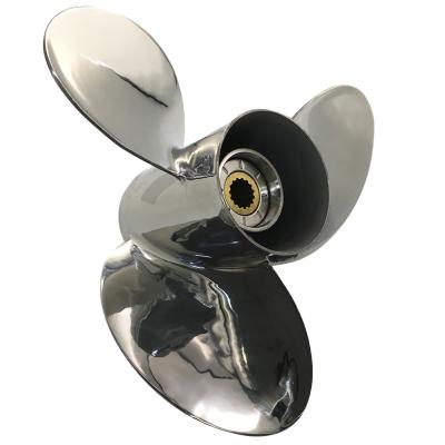 China 13 1/2 Inch X15 Stainless Steel 60-140HP Mathed Thruster For TOHATSU&NISSAN STAINLESS STEEL OUTBOARD THRUSTER Marine Propeller for sale