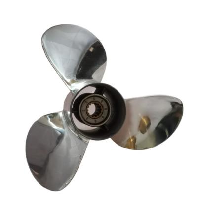 China Mathed Stainless Steel Thruster System For TOHATSU&NISSAN STAINLESS STEEL 35-50HP 12X13/14 Launch OUTBOARD THRUSTER marine propeller for sale