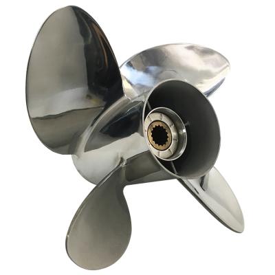 China Stainless Steel 90,115,140HP 13 Blades 4 X19 Water Thruster FIT FOR BRP, JOHNSON, EVINRUDE, OMC STERN DRIVE STAINLESS STEEL MARINE PROPELLER for sale