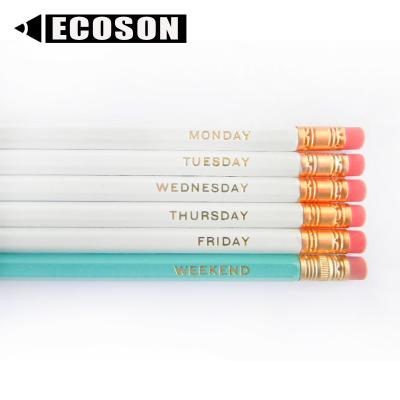 China Pencils and Erasers Set Printed Pencils Funny Words Penciled Personal Logo Custom Fancy Pencils and Erasers Set for sale