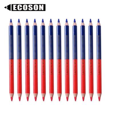 China Red Blue Jumbo Triangle Pencil Size 12 Packs Checking Double Bilateral Basswood Triangle Colorful Jumbo Pencil Dual Tip Pencil for sale